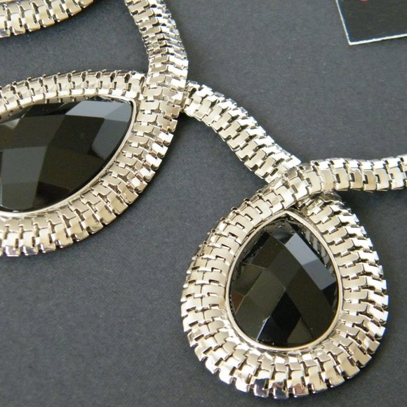 Jeanne Beker Statement Necklace Silver Tone - Picture 3 of 7